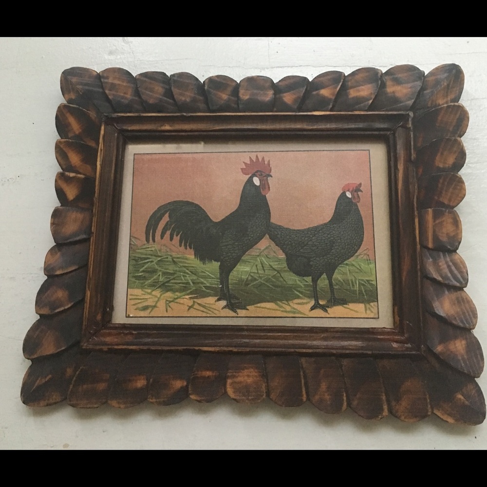 3 Vintage Robert Grace hand carved framed artwork. - Picture 1 of 6